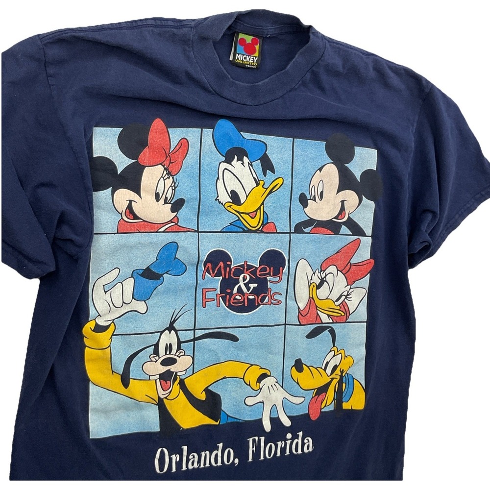 Vintage Mickey T-Shirt M Donald Ducks Pluto Mickey Unlimited Brazos USA Orlando‎